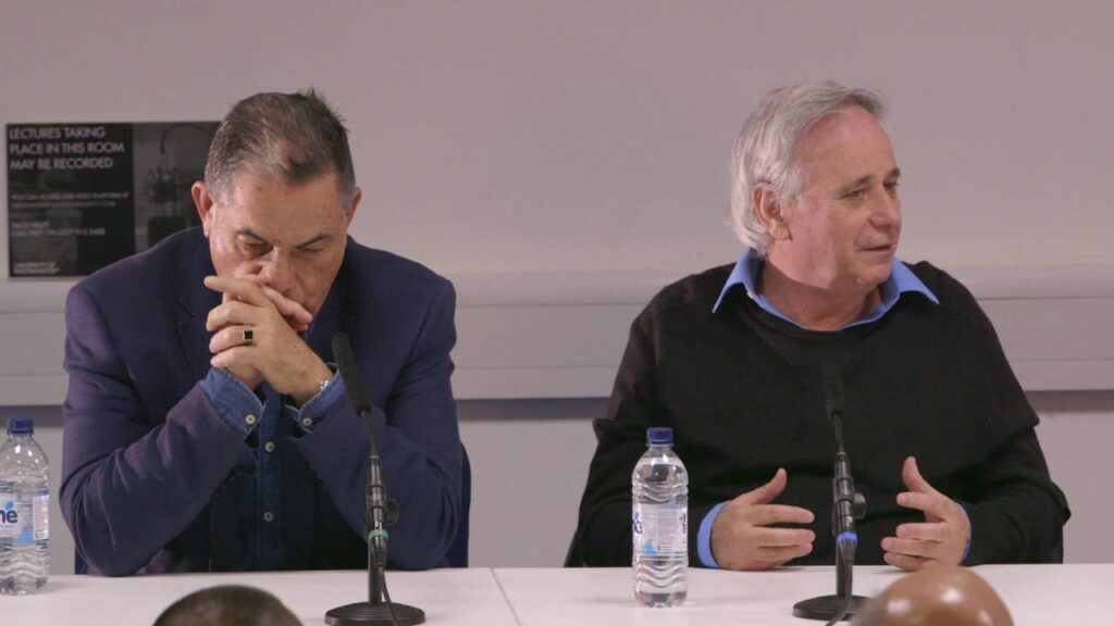 Gideon Levy and Ilan Pappé discuss Israeli politics Westminster University, hosted by Dr Ruba Saleh